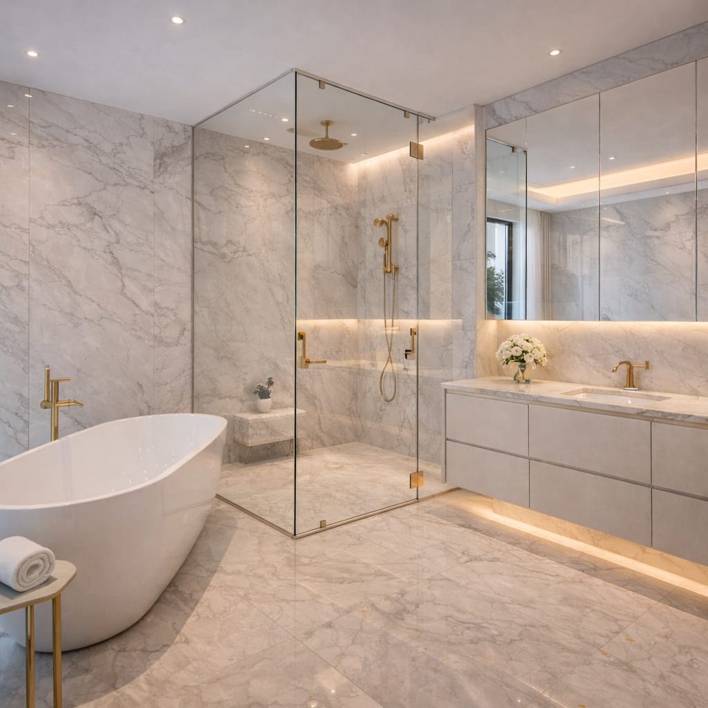 Luxury bathroom renovation in Dubai villa